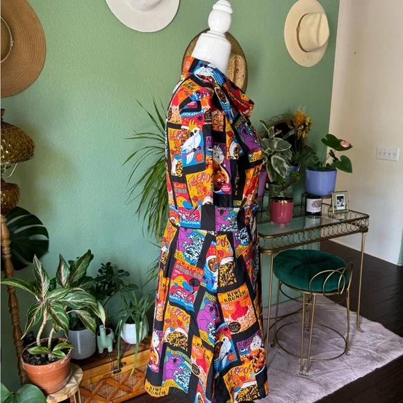 Dangerfield *  Colorful Cartoon Cereal Print Dress * SZ UK10/US6(M) - Picture 4 of 6